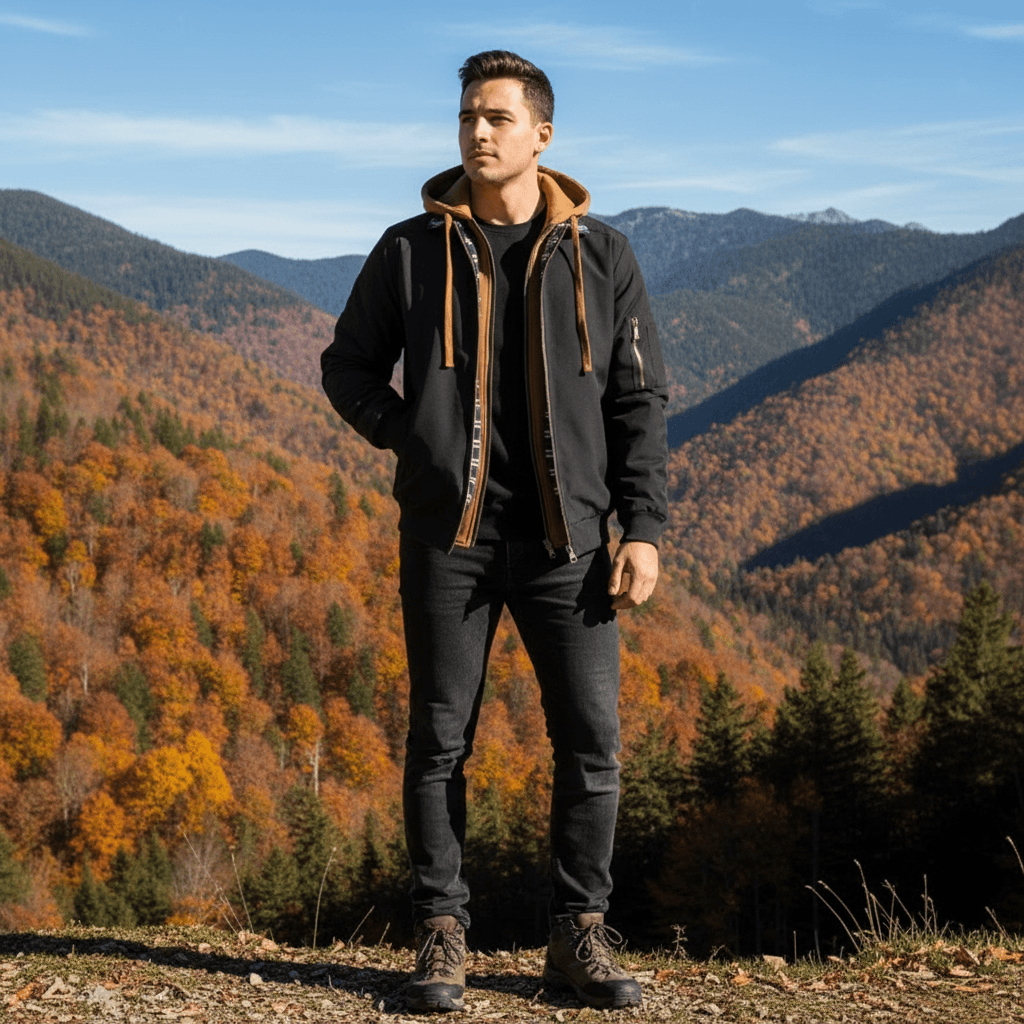 Veste à Capuche Zippée à Carreaux Homme – Style Oversize Printemps/Automne/Hiver