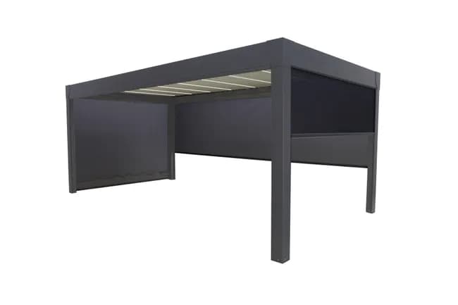 Freistehende bioklimatische Pergola GREEN OUTSIDE Menea aus grauem Aluminium, 18 m²