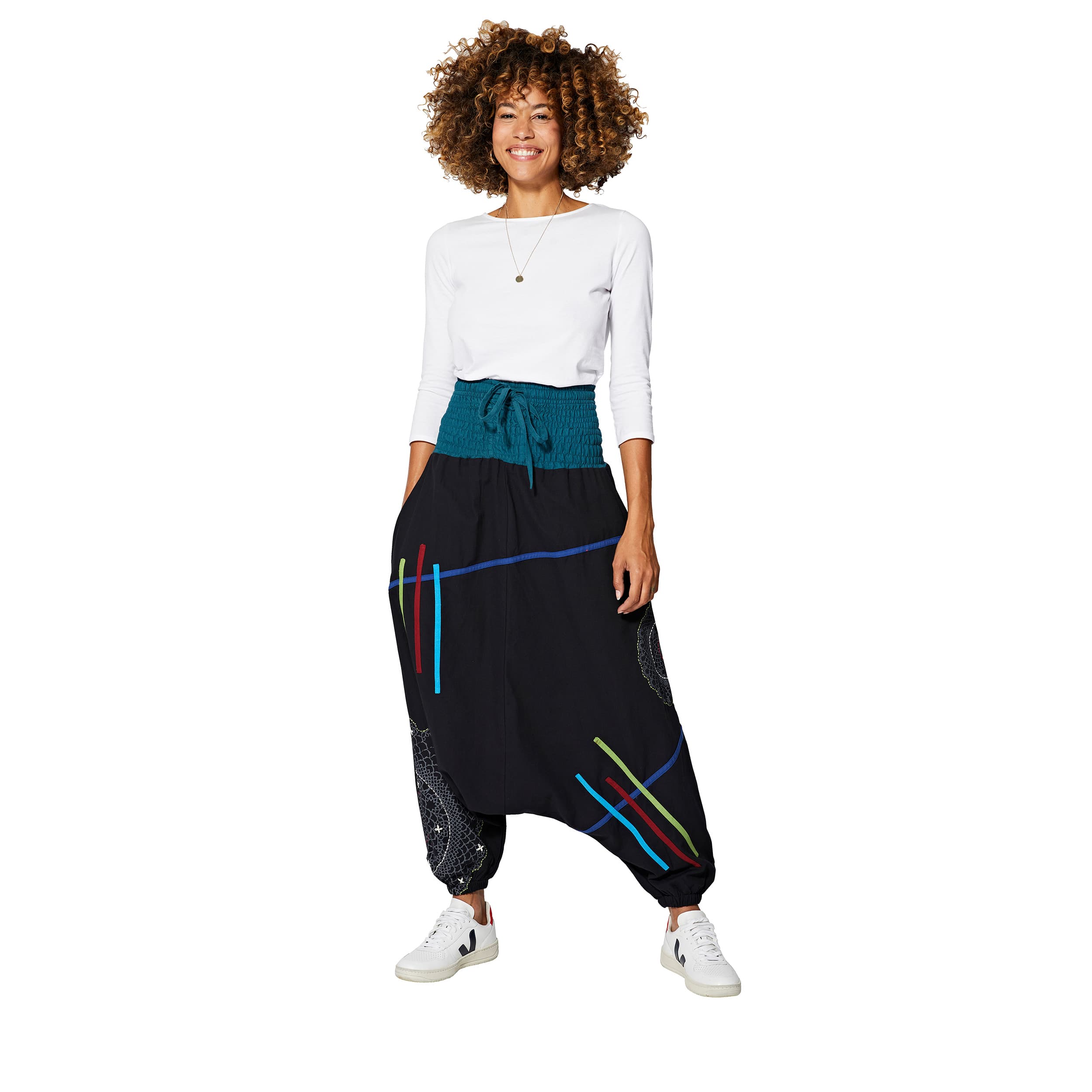 Sarouel hiver Maitland - 100% coton - noir, petrole - Akoustik Online