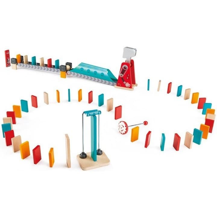 Hape Toys Circuit de dominos cascade en bois, le marteau