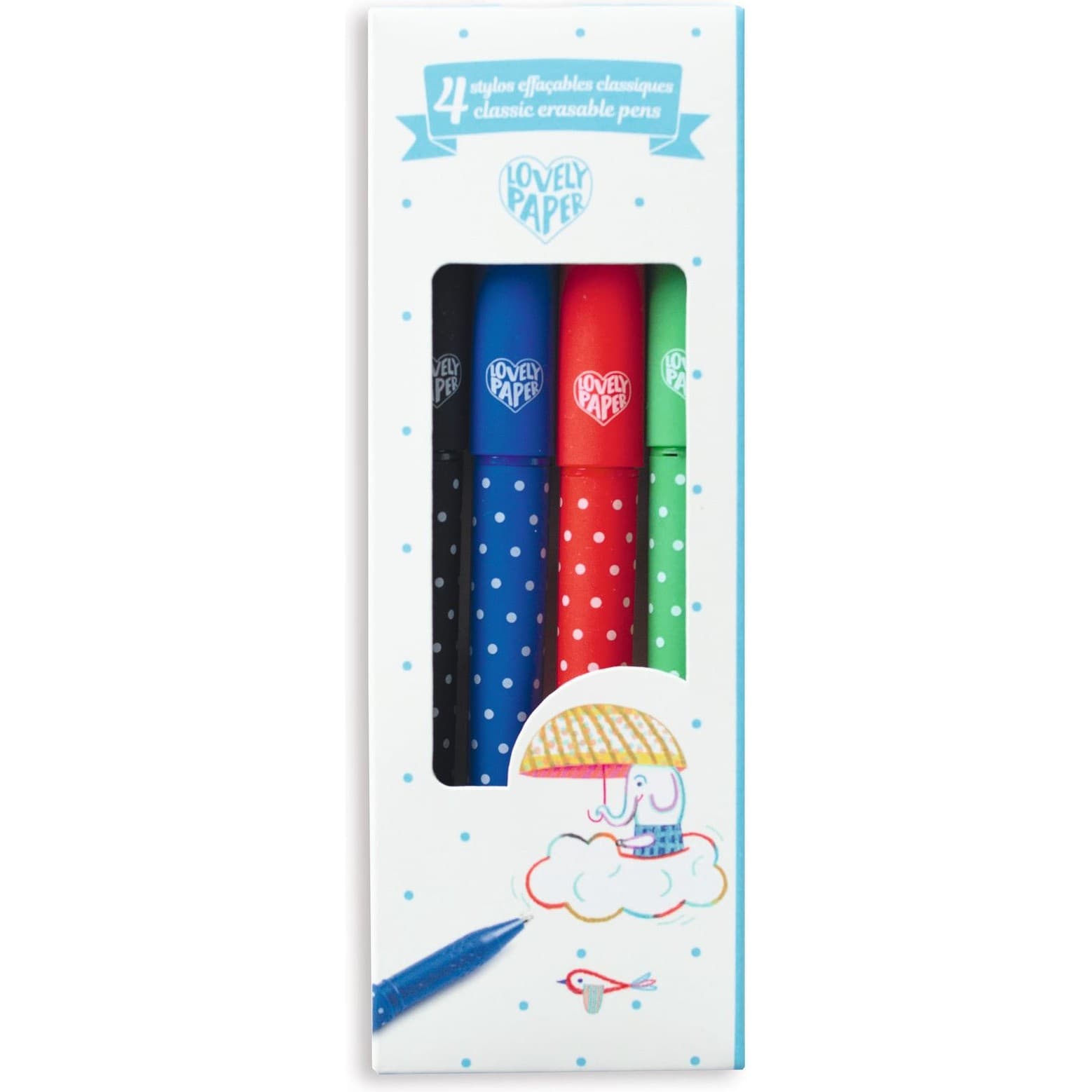 Djeco 4 Stylos effaçables classique Ecrire et dessiner