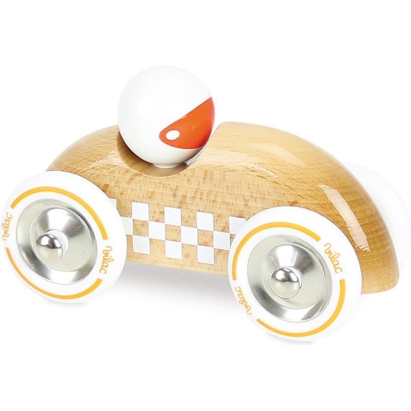 Vilac Voiture en bois, Rallye checkers grand modèle bois naturel