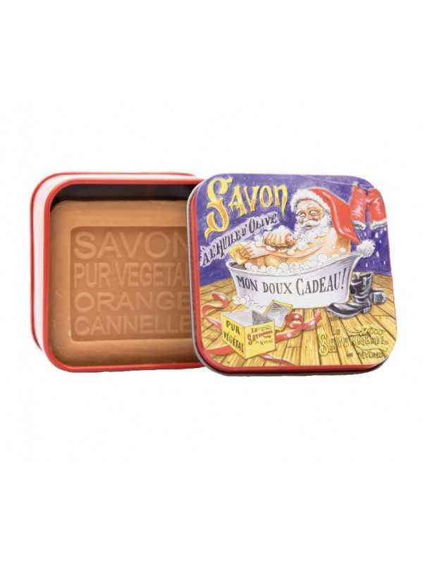 Boite à savon de NOËL "Bain du père Noël" (Orange cannelle - 100g)
