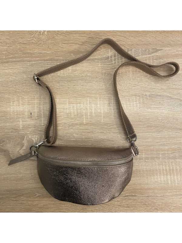 Sac banane en cuir métallisé mordoré - "Lolita"
