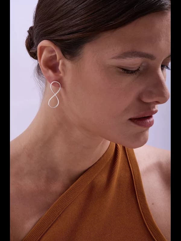 Boucles d'oreilles infini en argent massif