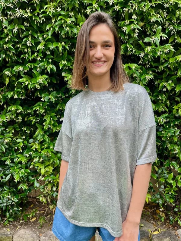 T-shirt argenté oversize - Akomi Taille unique
