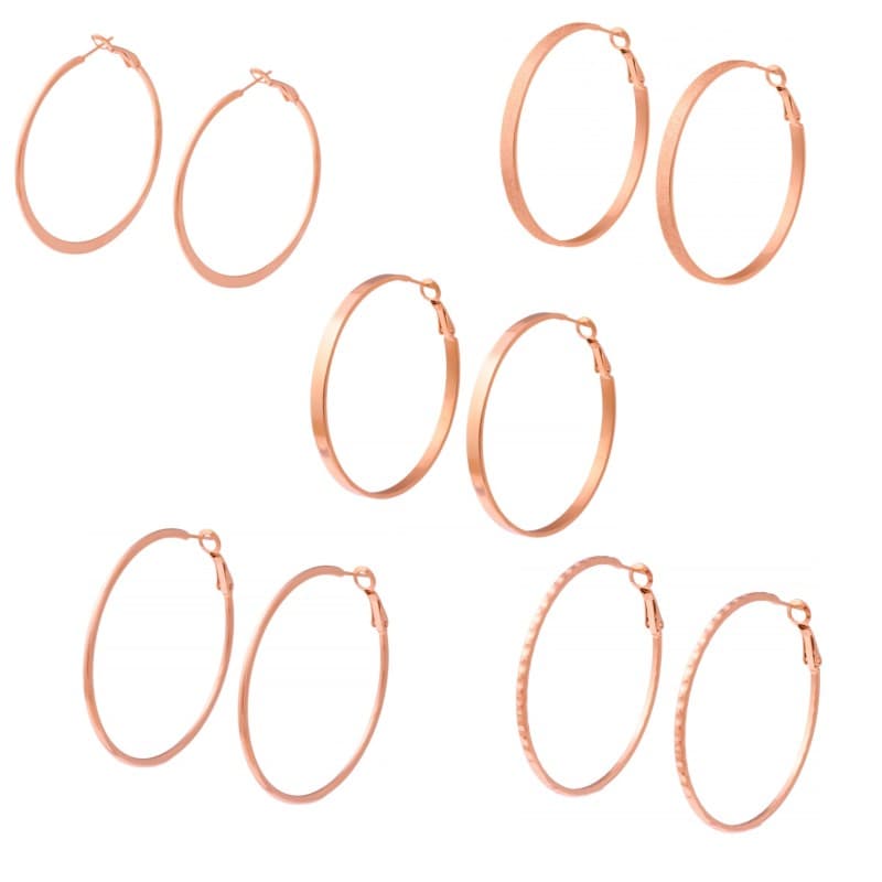 Créoles rose doré en acier pour femme, 24 modèles - Evva - Les Perles de Vénus