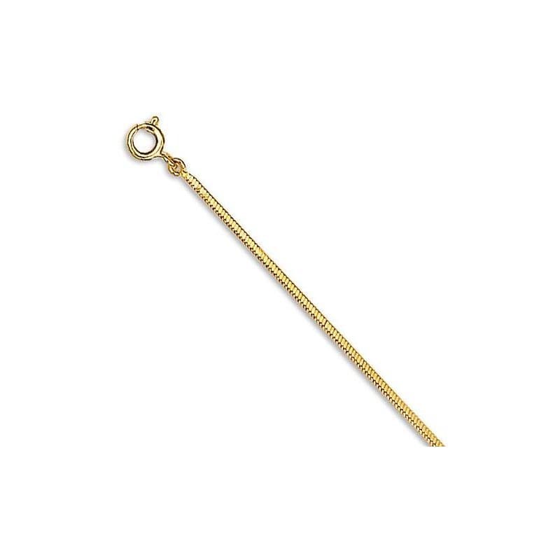 Chaîne femme, plaqué or, maille serpent carré 1,4 mm - Lyn&Or Bijoux