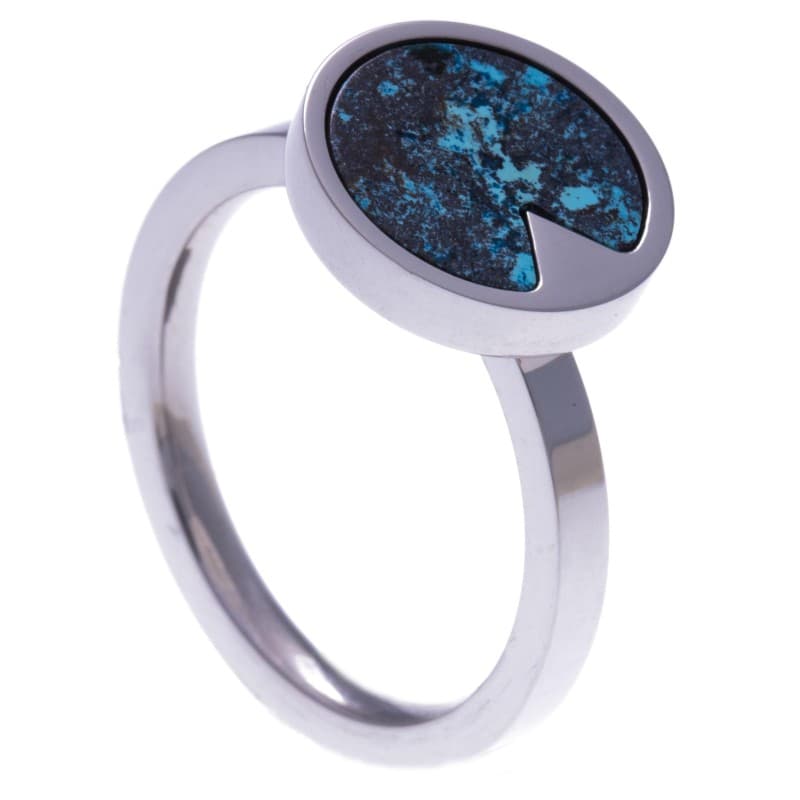 Bague pour femme en acier et Chrysocolle bleue - Bijoux Yola