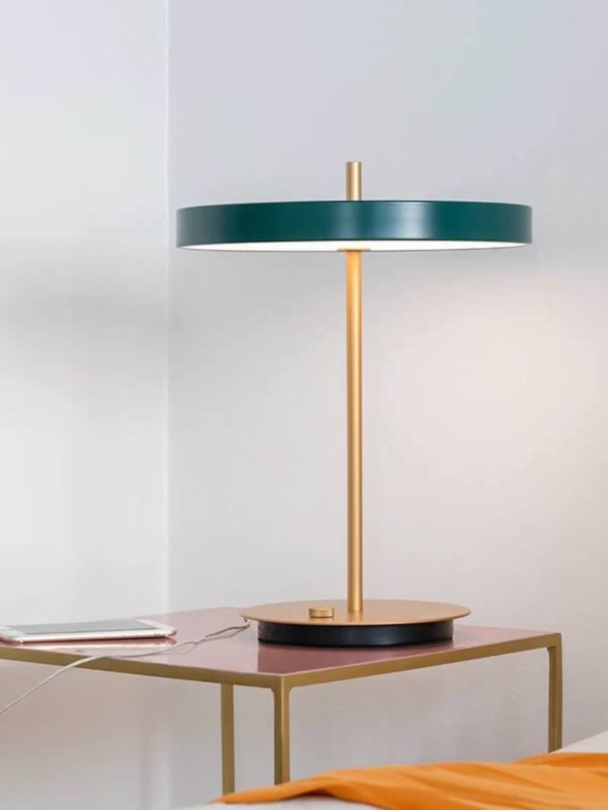 Lampe de table en laiton, Asteria Vert forĂŞt - Umage