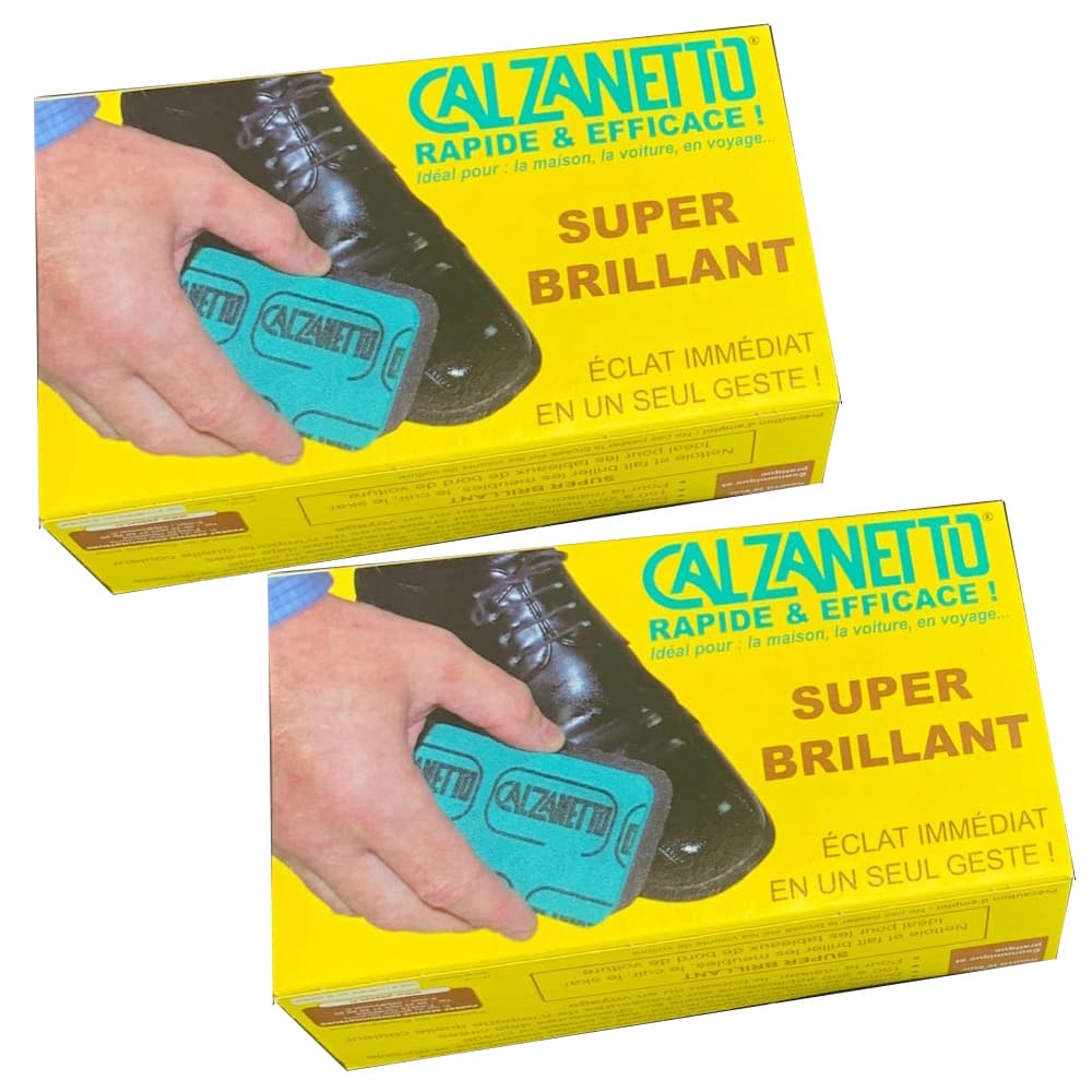 Brosse Ă chaussure super lustrante Calzanetto - Lot de 2 - Nettoie et fait briller le cuir de toutes les couleurs