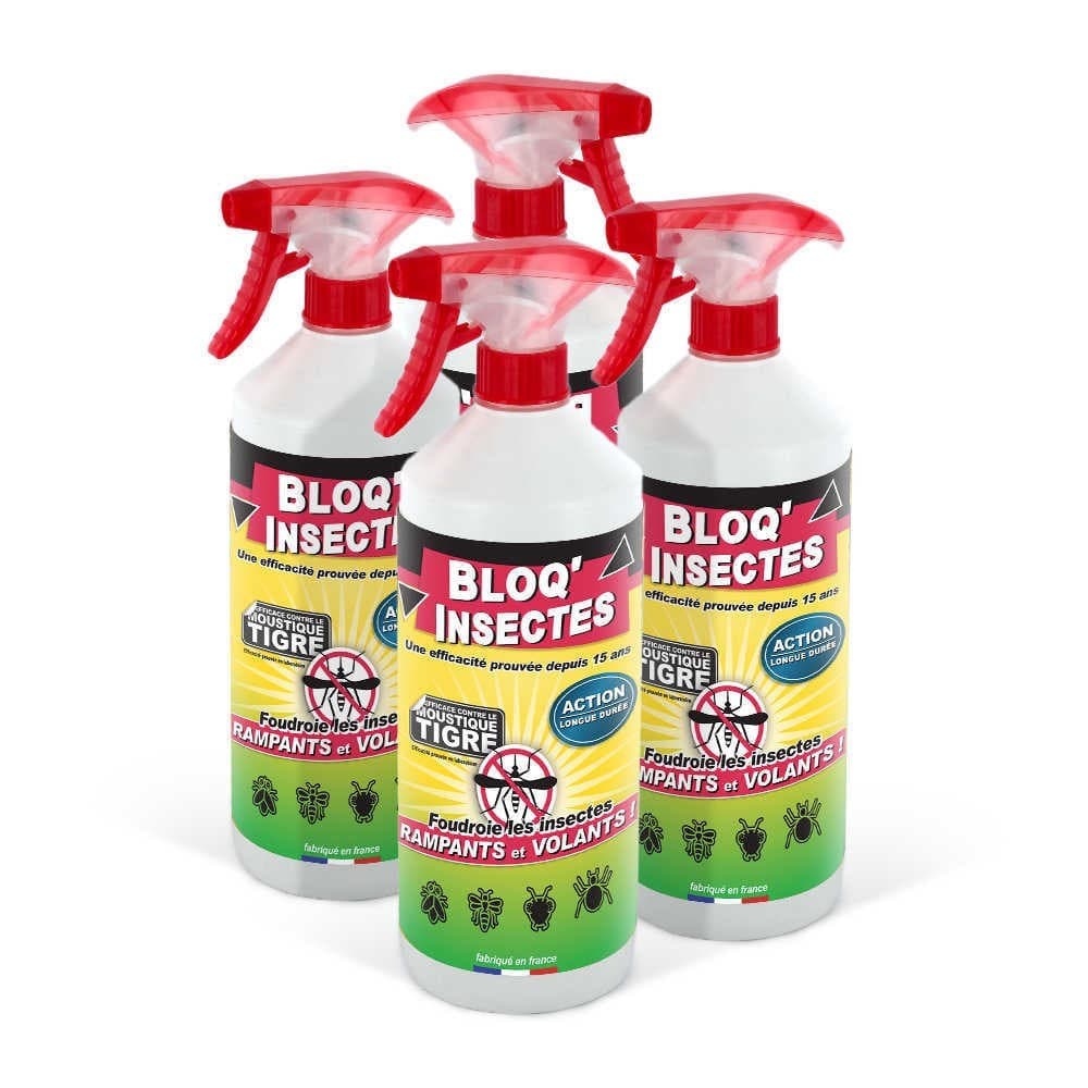 Bloq Insectes 4x1L avec 4 Pulvérisateurs et 4 bouchons