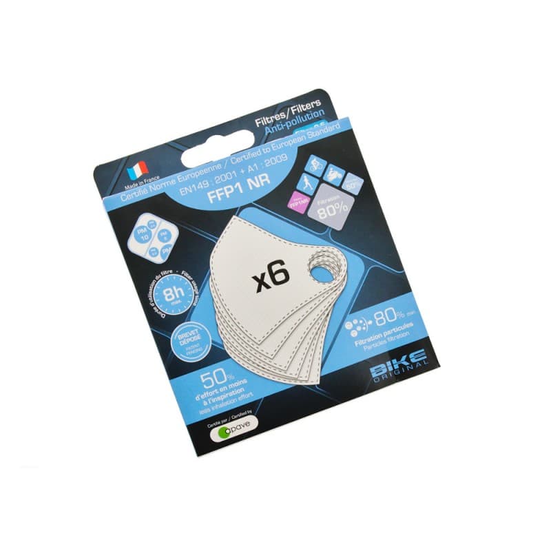 Recharge 6 filtres pour masque anti pollution
