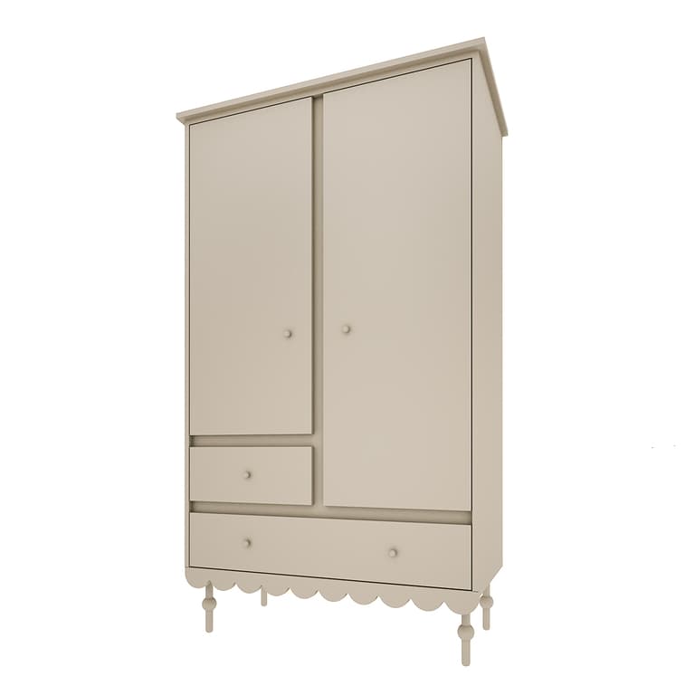 Armoire 2 portes 2 tiroirs Wood Luck Babushka Olive