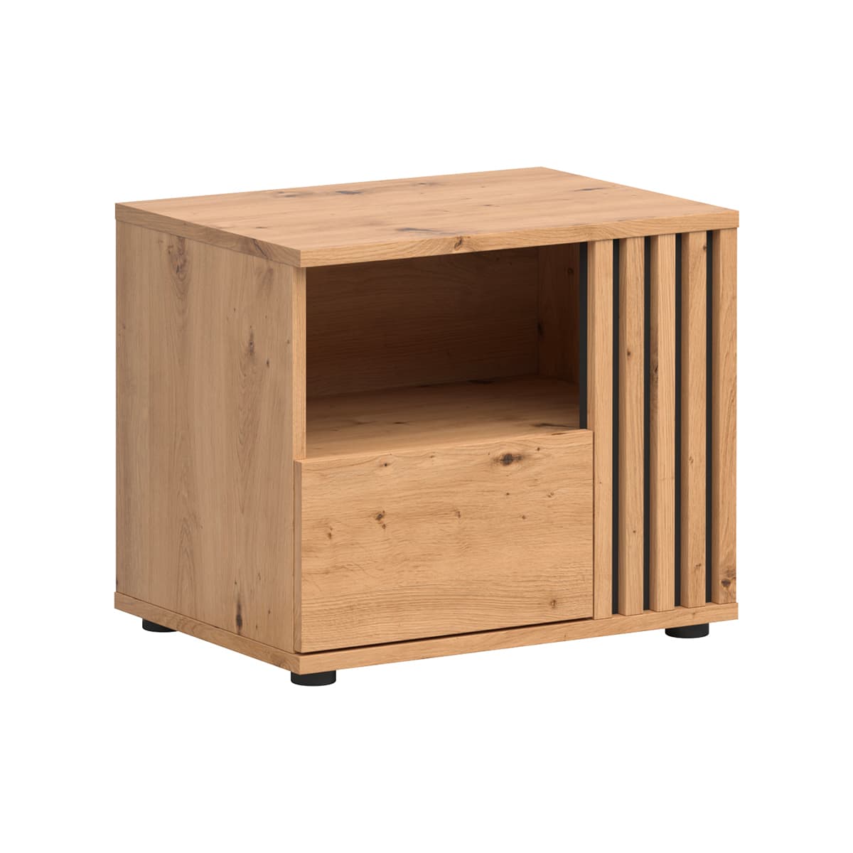 Table de chevet 1 tiroir droite Ezra Bois