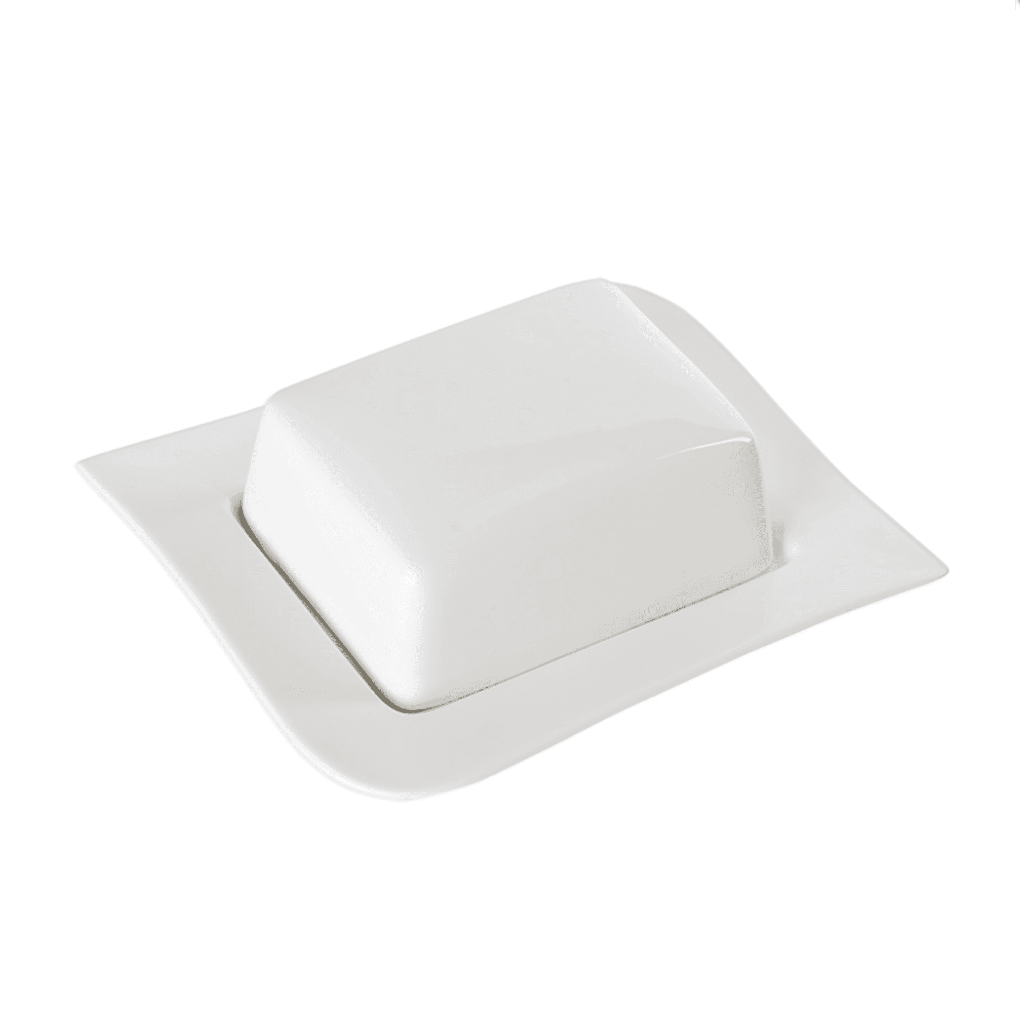 Beurrier en porcelaine blanc
