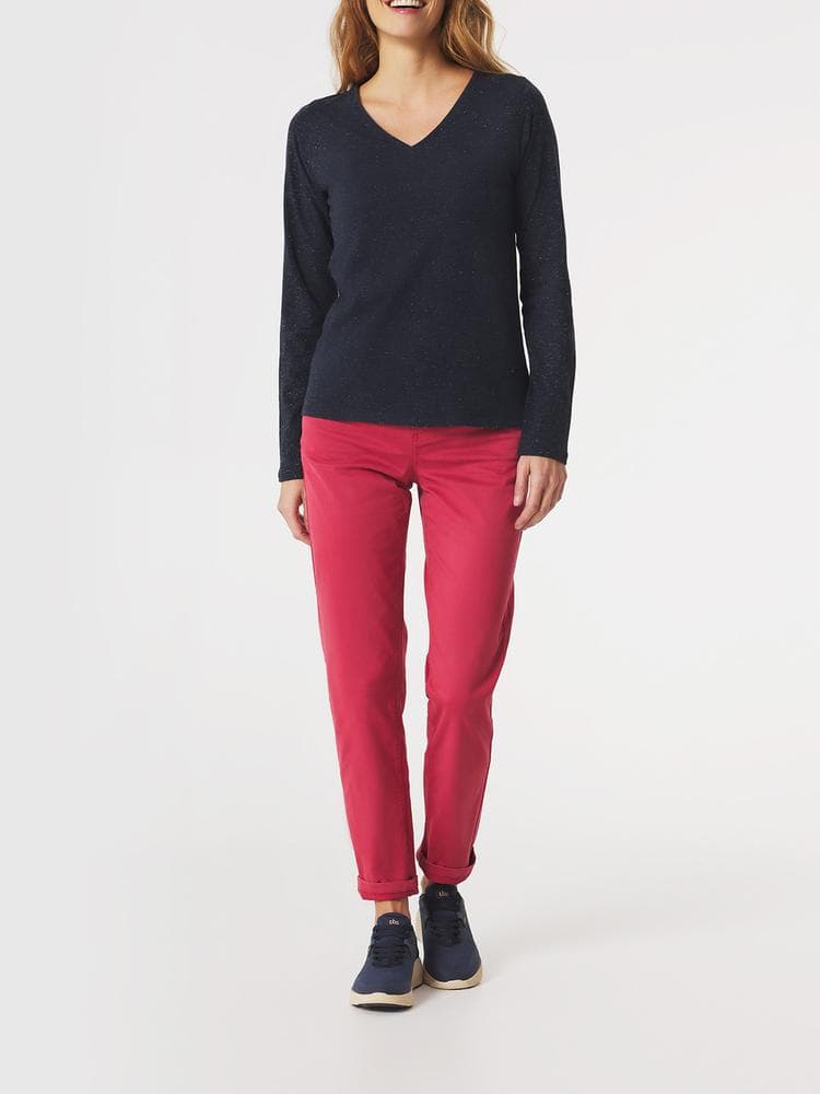 T-shirt manches longues Adinalon - Couleur bleu marine - Pour Femme - TBS - Taille XL