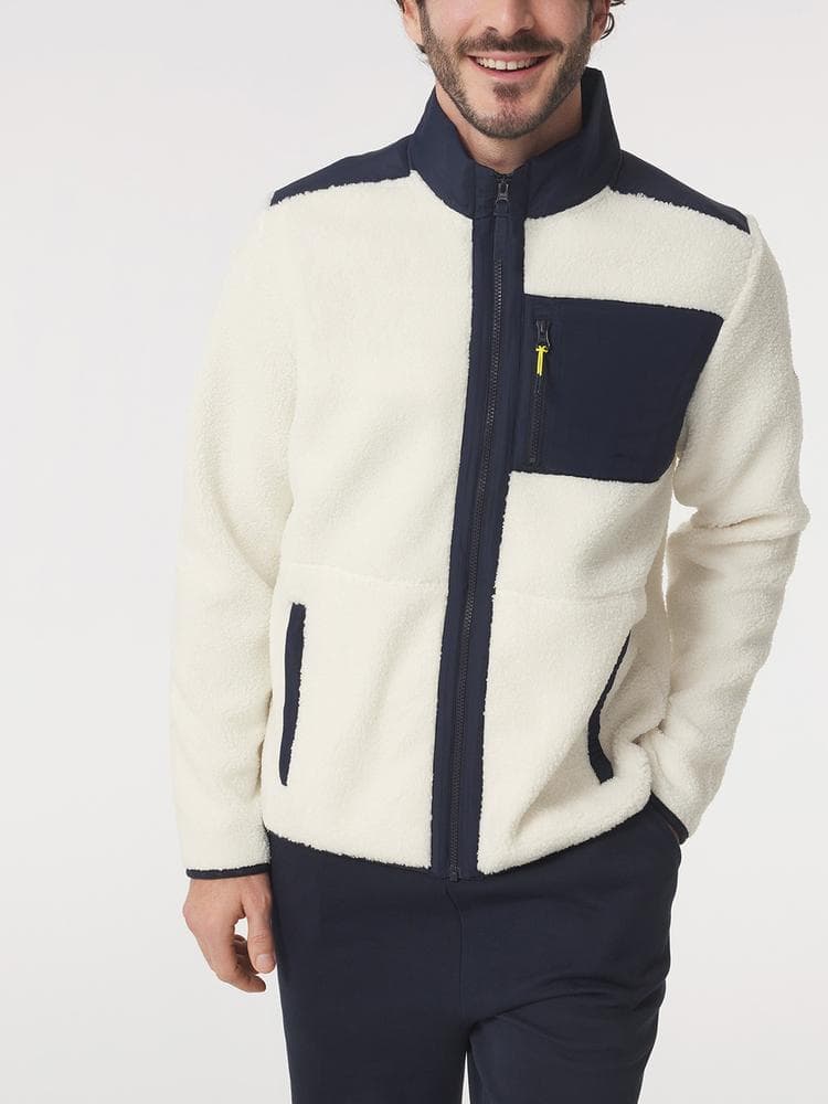 Sweat zippé Tibetzip - Couleur blanc/ecru - Pour Homme - TBS - Taille L