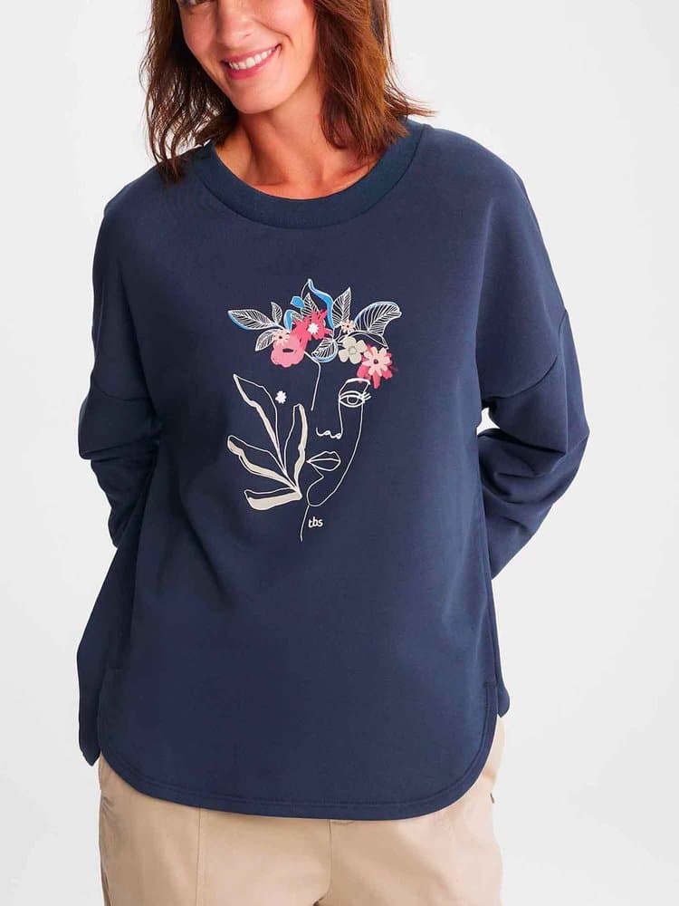 Sweat Melisron19612 - Couleur bleu marine - Pour Femme - TBS - Taille S