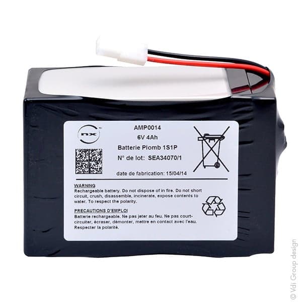 NX - Batterie médicale rechargeable Welch Allyn Spot420 6V 4Ah molex