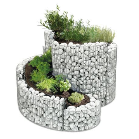 Jardinière en Acier Spirale XL Gabion 140 x 110 x 80 cm sans Galet