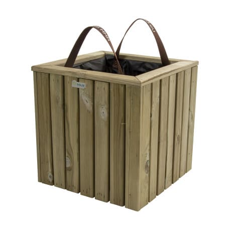Jardinière Carrée en Bois SPLENDID avec anses et Géotextile - 39,5 x 39,5 x 39,5 cm