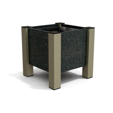 Jardinière Floralu en IPRA et Aluminium Sable Clair 40 x 40 x 40 cm