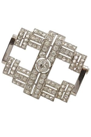 BROCHE DIAMANTS ART-DÉCO