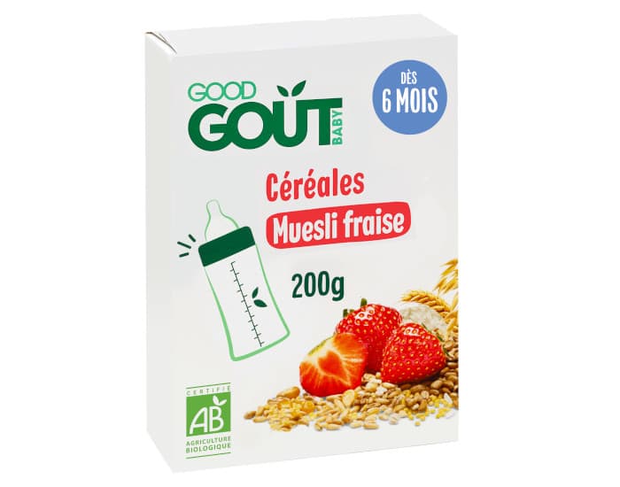 GOOD GOUT Muesli Fraise Bébé - 200 g - Dès 6 mois