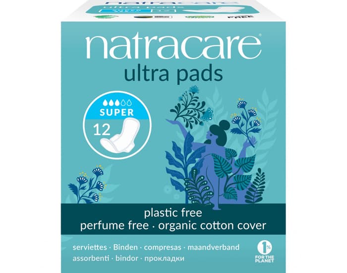 NATRACARE Serviette Hygiénique Ultra à Ailettes Super - Boite de 12