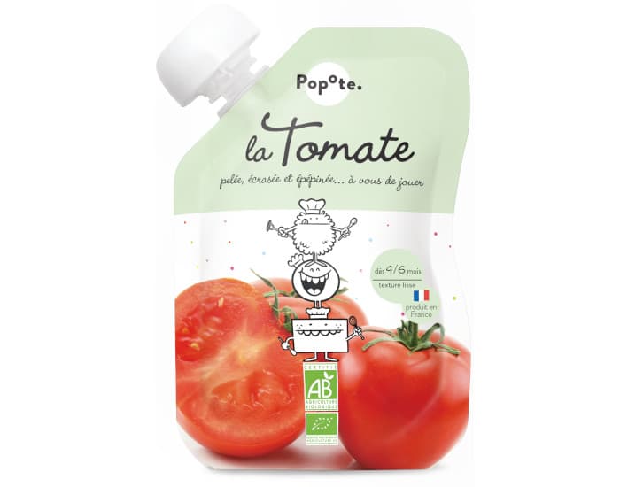 POPOTE Gourde Tomate Bio - 120 g - Dès 4/6 mois