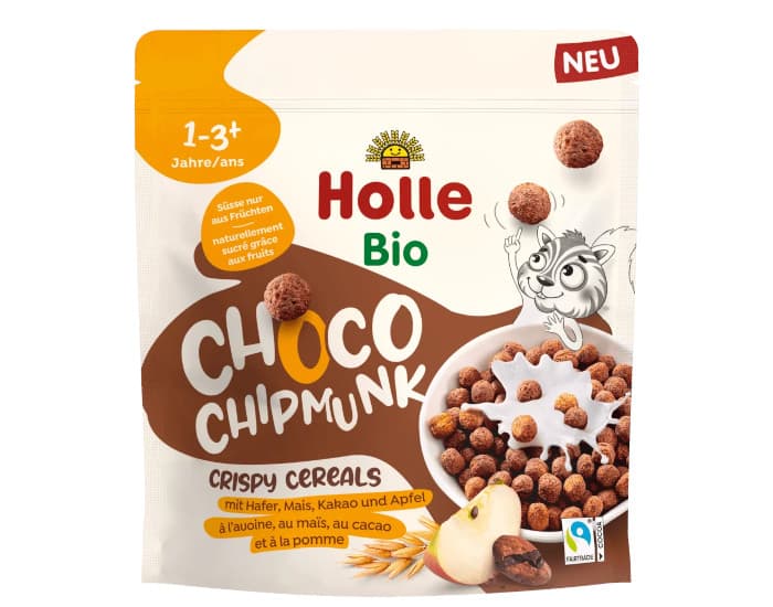 HOLLE Céréales Soufflées Cacao Choco Chipmunk - 125 g - Dès 12 mois
