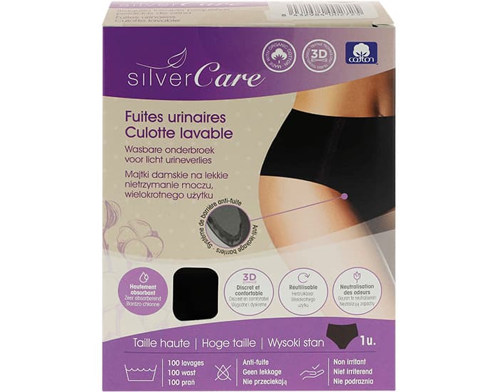 SILVERCARE Culotte Lavable pour Fuites Urinaires Taille Haute Taille L