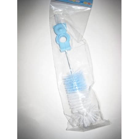 Goupillon bleu '2 en 1' pour biberons et tétines