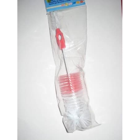 Goupillon rose '2 en 1' pour biberons et tétines