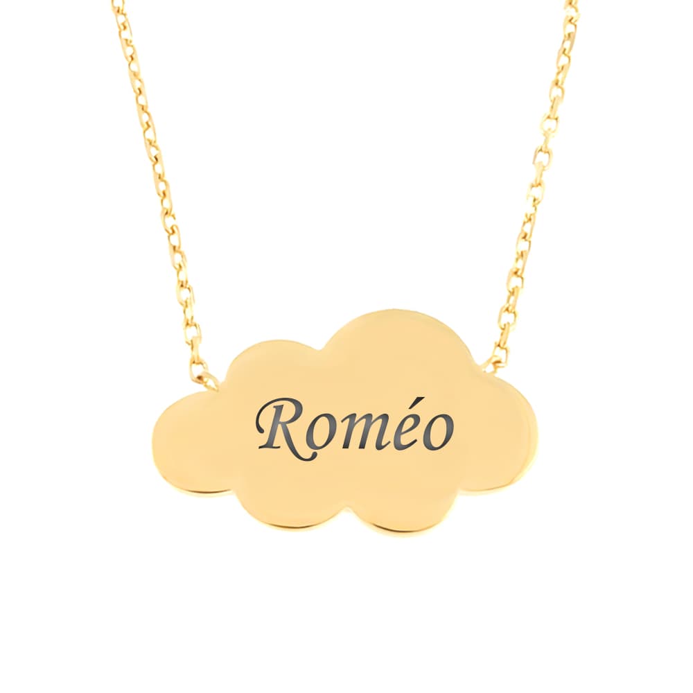 Collier nuage plaqué or personnalisé -2429