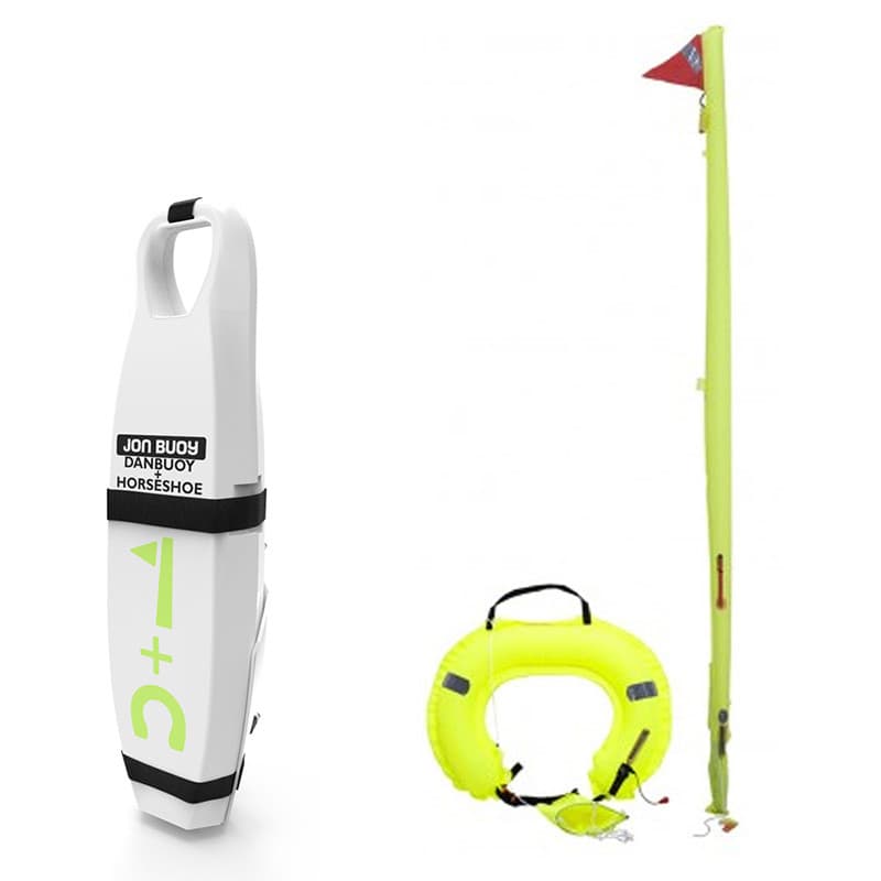 Pack perche IOR + bouée Fer à cheval gonflable + container - JON BUOY Pack avec perche + bouée + container blanc