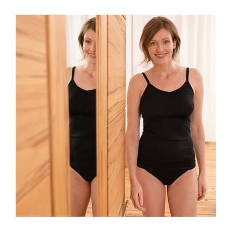 Slip tanga coton bio Noir XL