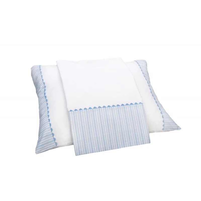 Collection ballon draps + taie d'oreiller 100% coton lasarito bleu