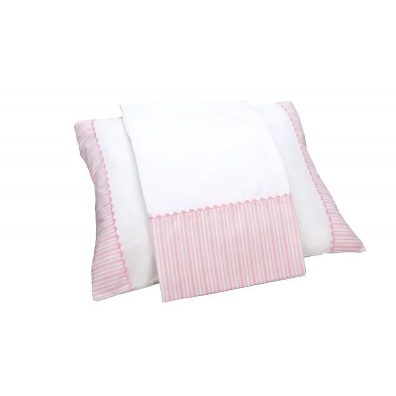 Collection ballon draps + taie d'oreiller 100% coton lasarito rose