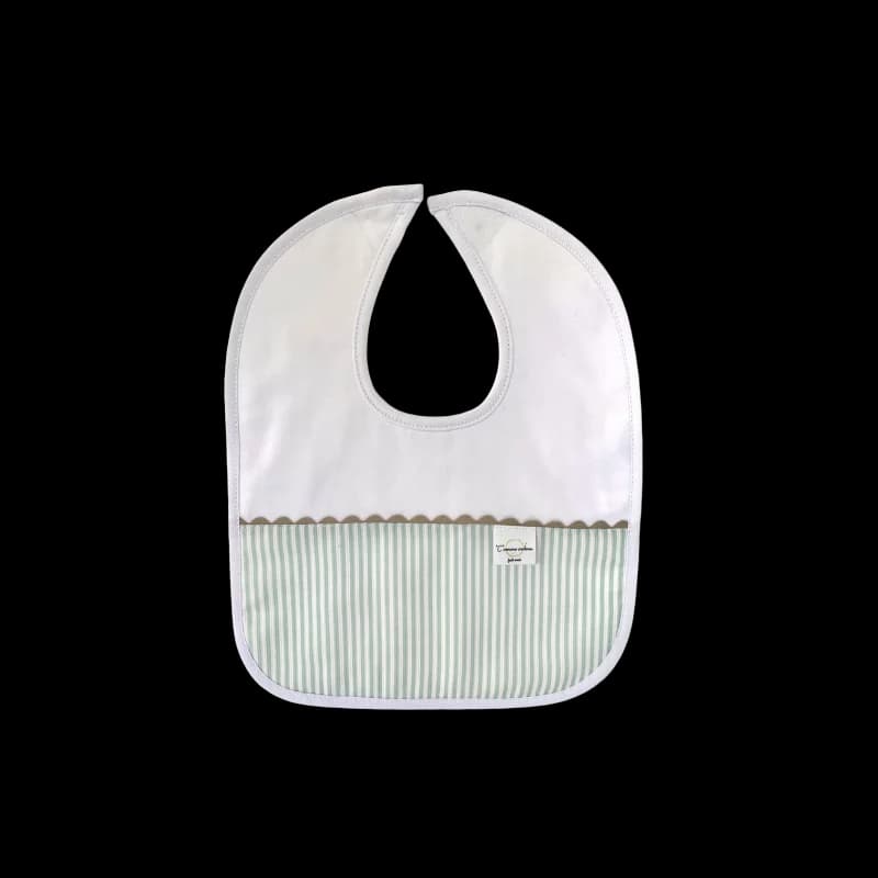 Bavoir Ă rayures en coton vert