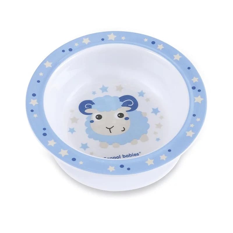 Canpol - coffret repas assiette anti-glisse et cuillères bleu