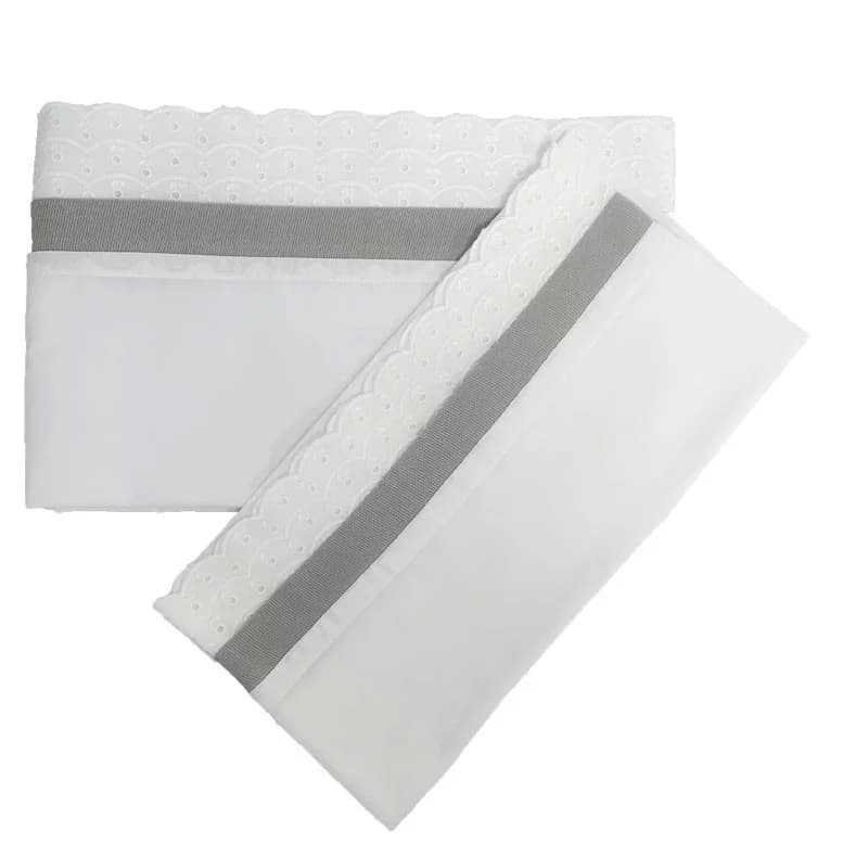 Draps en coton et sa taie d'oreiller c comme cadeau gris