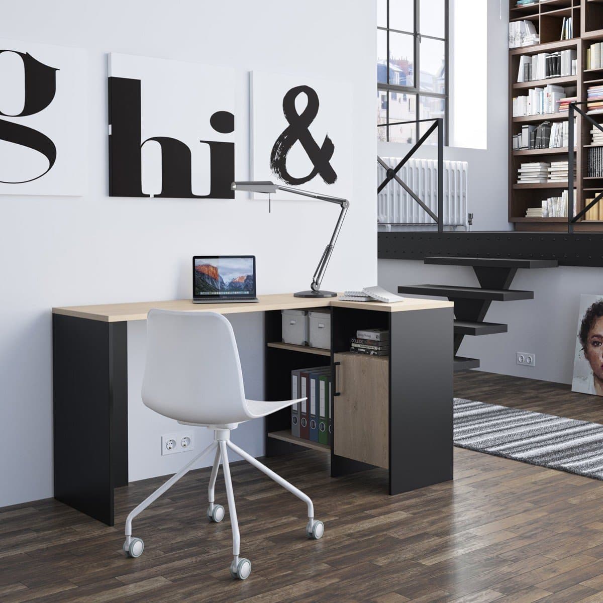 Bureau d'angle industriel Liverpool - Fabrication Française - Calicosy