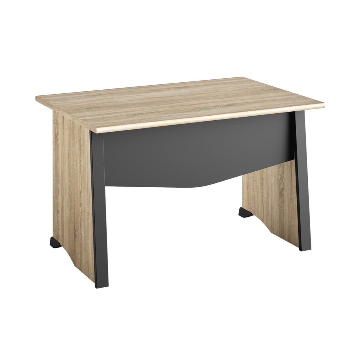 Bureau style industriel avec voile de fond L80 cm - Fabrication Française - Couleur : Noir - Panneaux de particules - Calicosy