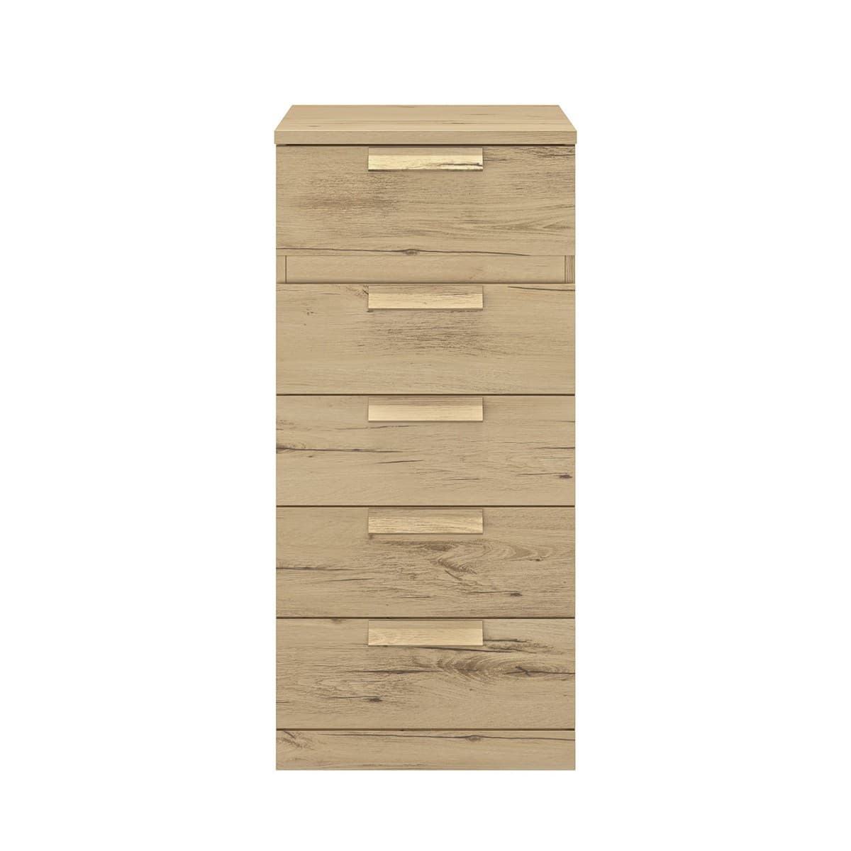 Chiffonnier 5 tiroirs Cyrus - Fabrication Française - Couleur : Bois foncé - Panneaux de particules - Calicosy