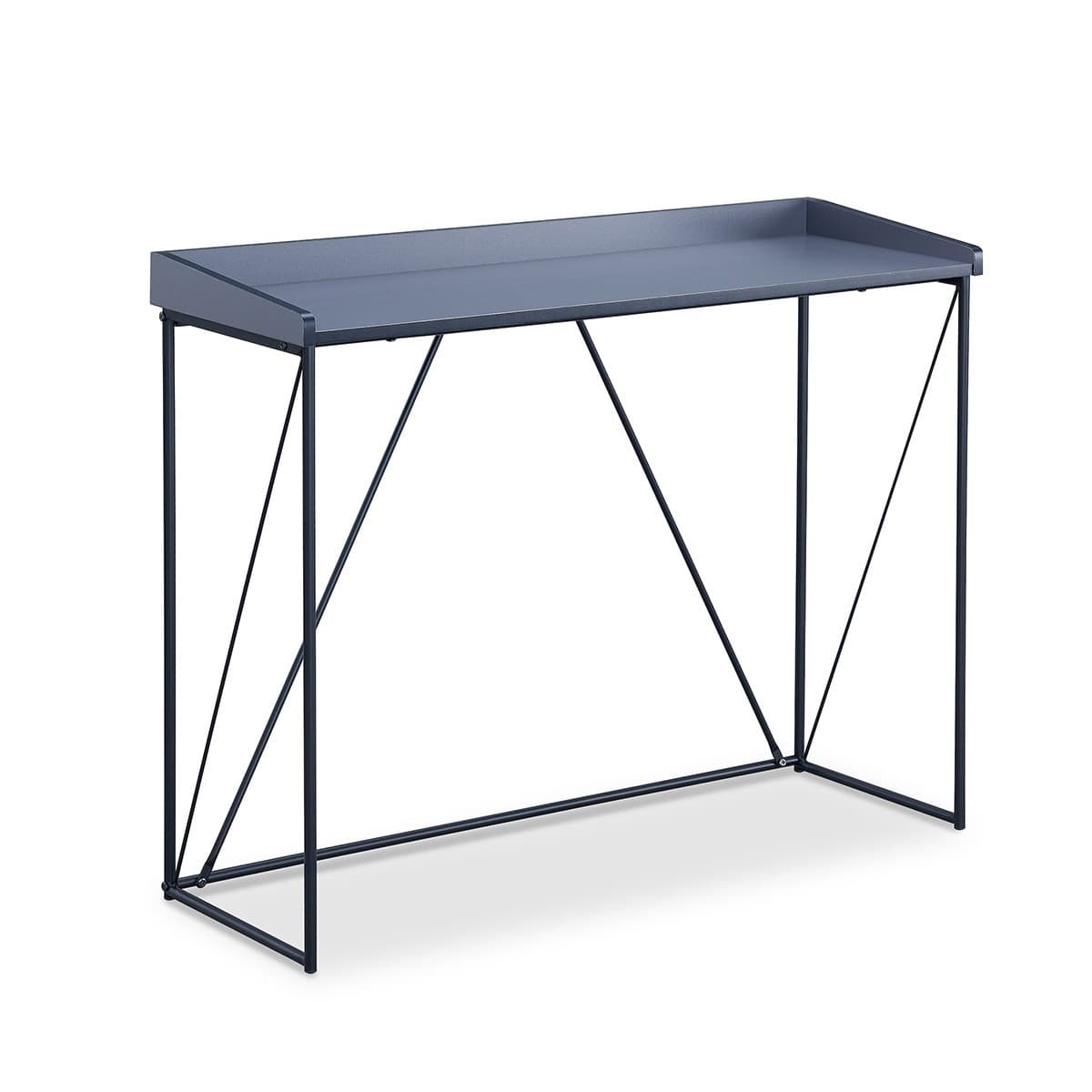 Console Structure Noir avec Plateau Gris - L100 cm - MDF - Calicosy
