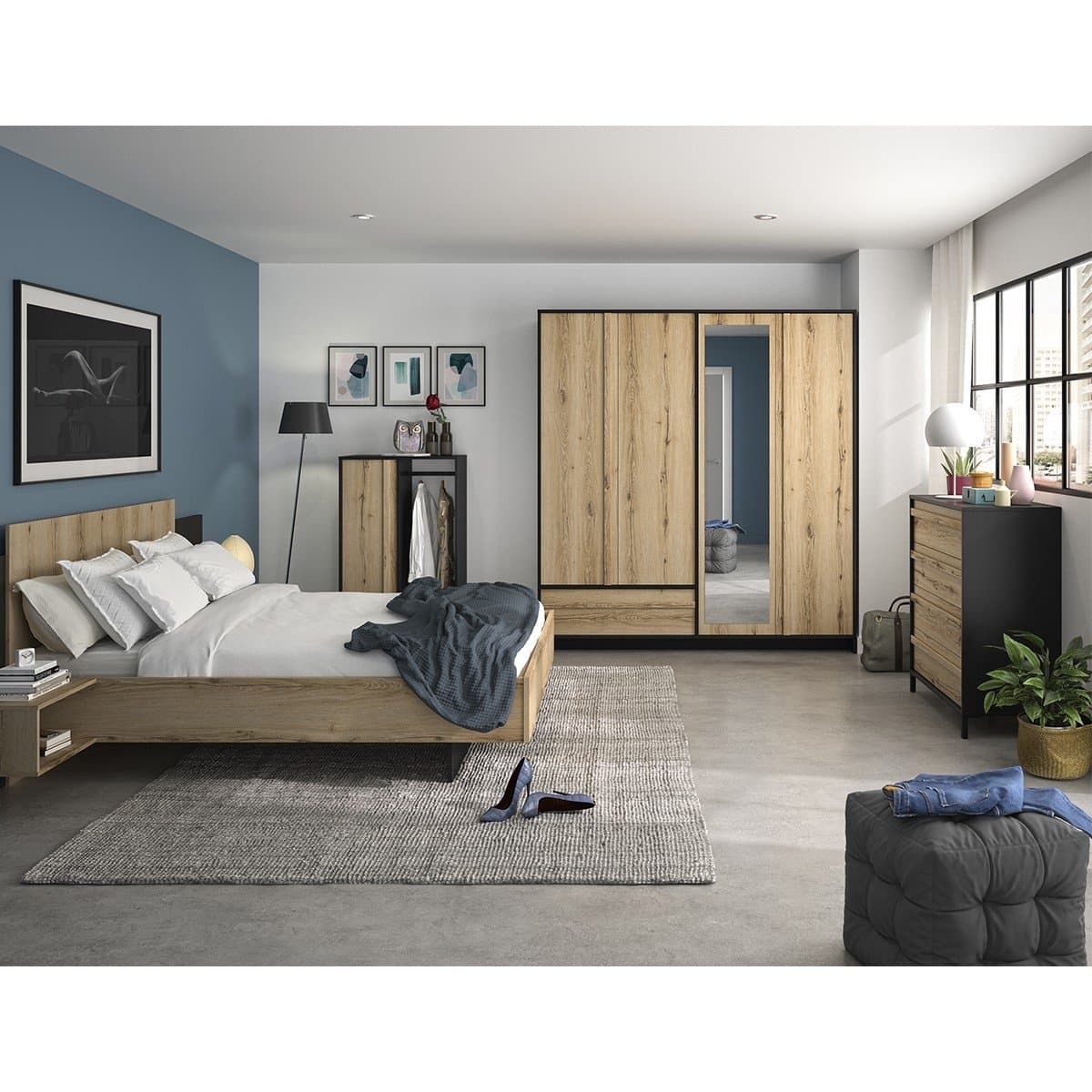 Vestiaire 1 porte avec penderie MIMIZAN - Fabrication Française - Calicosy