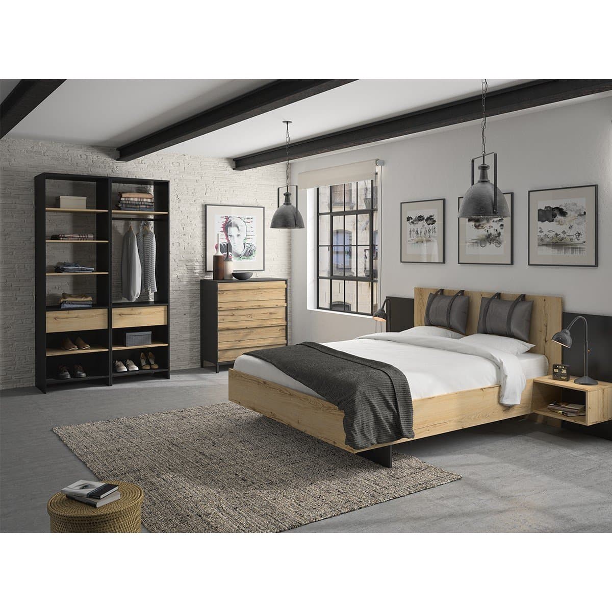 Dressing 1 tiroir avec penderie MIMIZAN - Fabrication Française - Calicosy