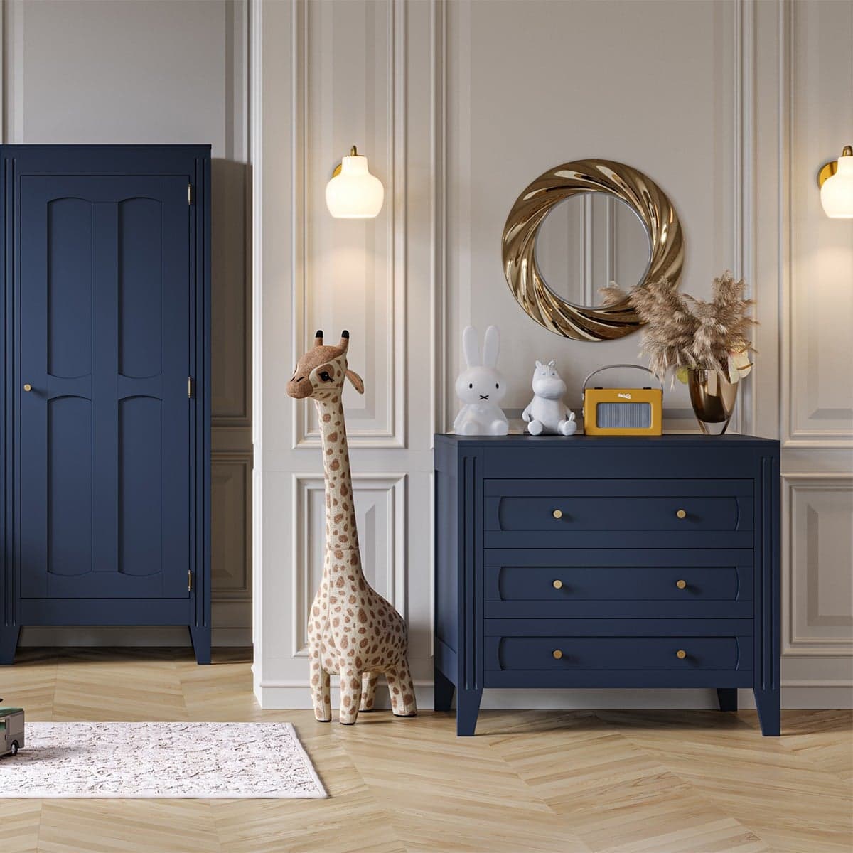 Commode 3 Tiroirs avec Moulures L100 x H92cm - Milenne - Calicosy